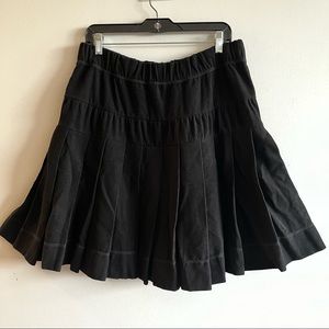 Anthropology black pleated brushed skirt